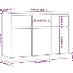 Online Senkki 110x34x75cm eri värejä Senkit