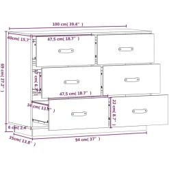 Senkki 100x40x75cm, mänty, eri värejä*FinePRICE Outlet
