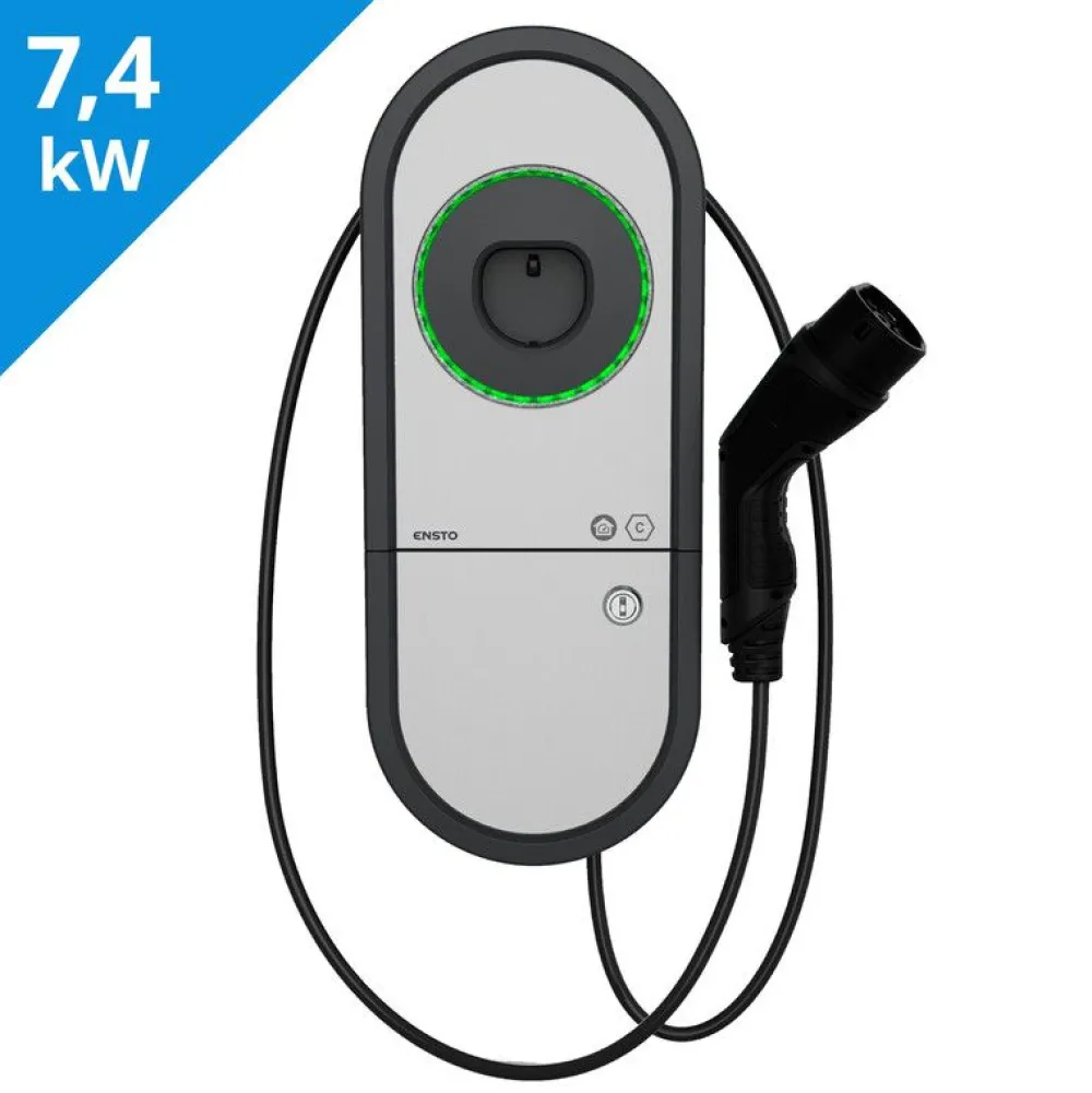 Sähköauton latausasema One EVH, Type2, 7.5kW(1x32A), 5m kaapeli, RCBO vikavirtakatkaisija ylivirtasuojalla*Ensto New