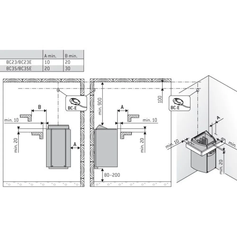 Outlet Sähkökiuas Vega Compact BC35 3,5 kW 2-4,5 m³ kiinteä ohjaus Sähkökiukaat|Harvia-Kiukaat