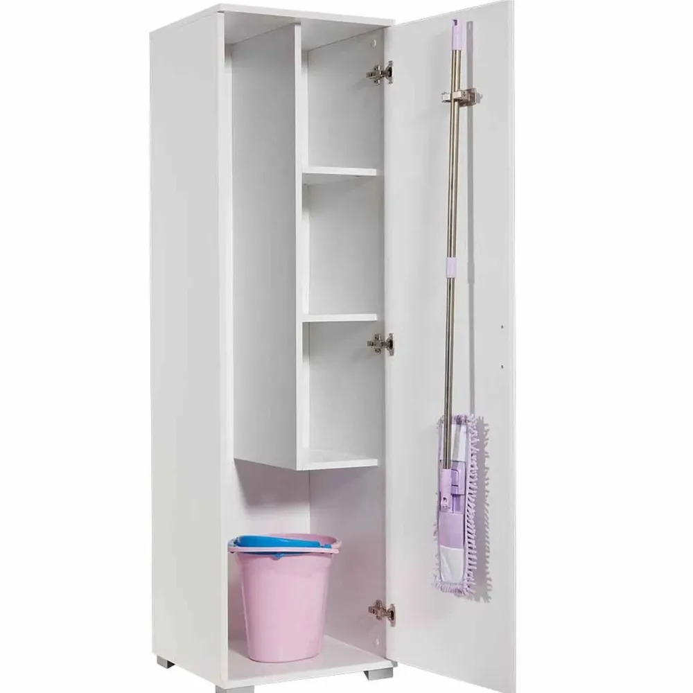 Outlet Siivouskaappi Tuval 063, leveys 50cm, korkeus 176cm, valkoinen Siivouskaapit