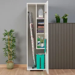 Outlet Siivouskaappi Tuval 063, leveys 50cm, korkeus 176cm, valkoinen Siivouskaapit