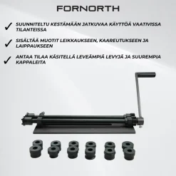 Sikkikone , sis. muotit leikkaukseen, kaareutukseen ja laippaukseen, 460mm*Fornorth Best