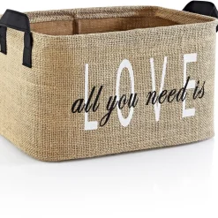 Säilytyskori All You Need Is Love, 30x12x18cm, vaaleanruskea*Linento Best