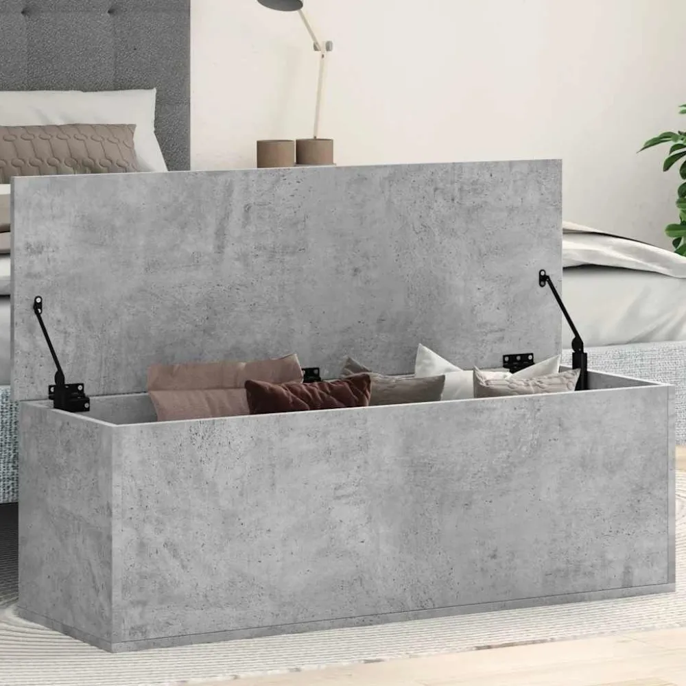 Säilytyslaatikko betoninharmaa 102x35x35 cm tekninen puu (40691)*FinePRICE Clearance