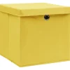 Säilytyslaatikot kansilla 10 kpl 28x28x28 cm keltainen*FinePRICE New