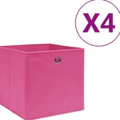 Sale Säilytyslaatikot 4 kpl kuitukangas 28x28x28 cm pinkki Piensäilytys Ja Korit