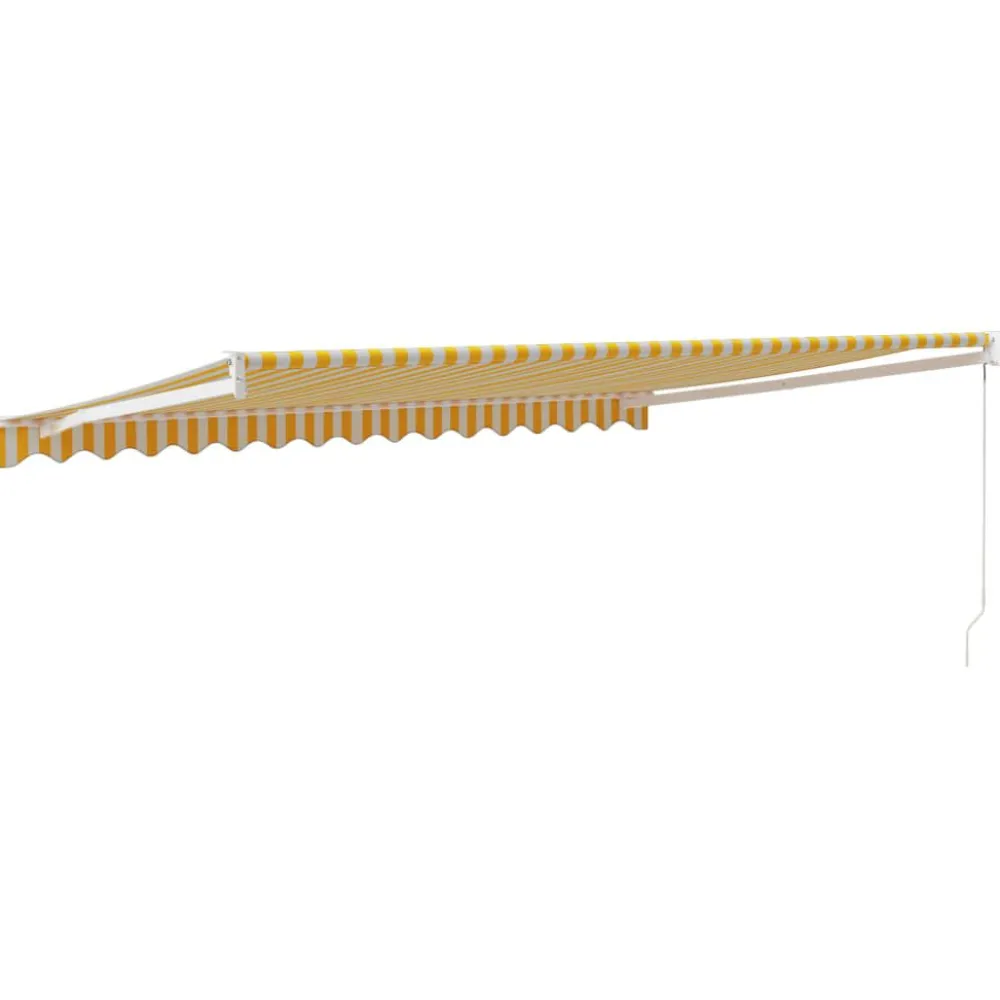Sisäänkelattava markiisi keltainen/valkoinen 4,5x3 m kangas/alumiini*FinePRICE Clearance