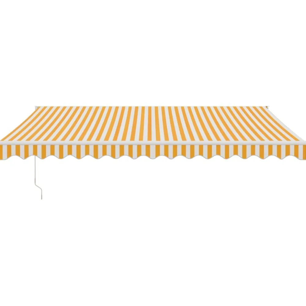 Sisäänkelattava markiisi keltainen/valkoinen 4,5x3 m kangas/alumiini*FinePRICE Clearance