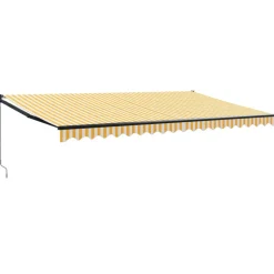 Sisäänkelattava markiisi 5x3 m, keltavalkoinen, kangas ja alumiini*FinePRICE Discount