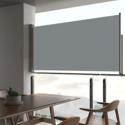 Hot Sisäänvedettävä terassin sivumarkiisi 80x300 cm harmaa Markiisit