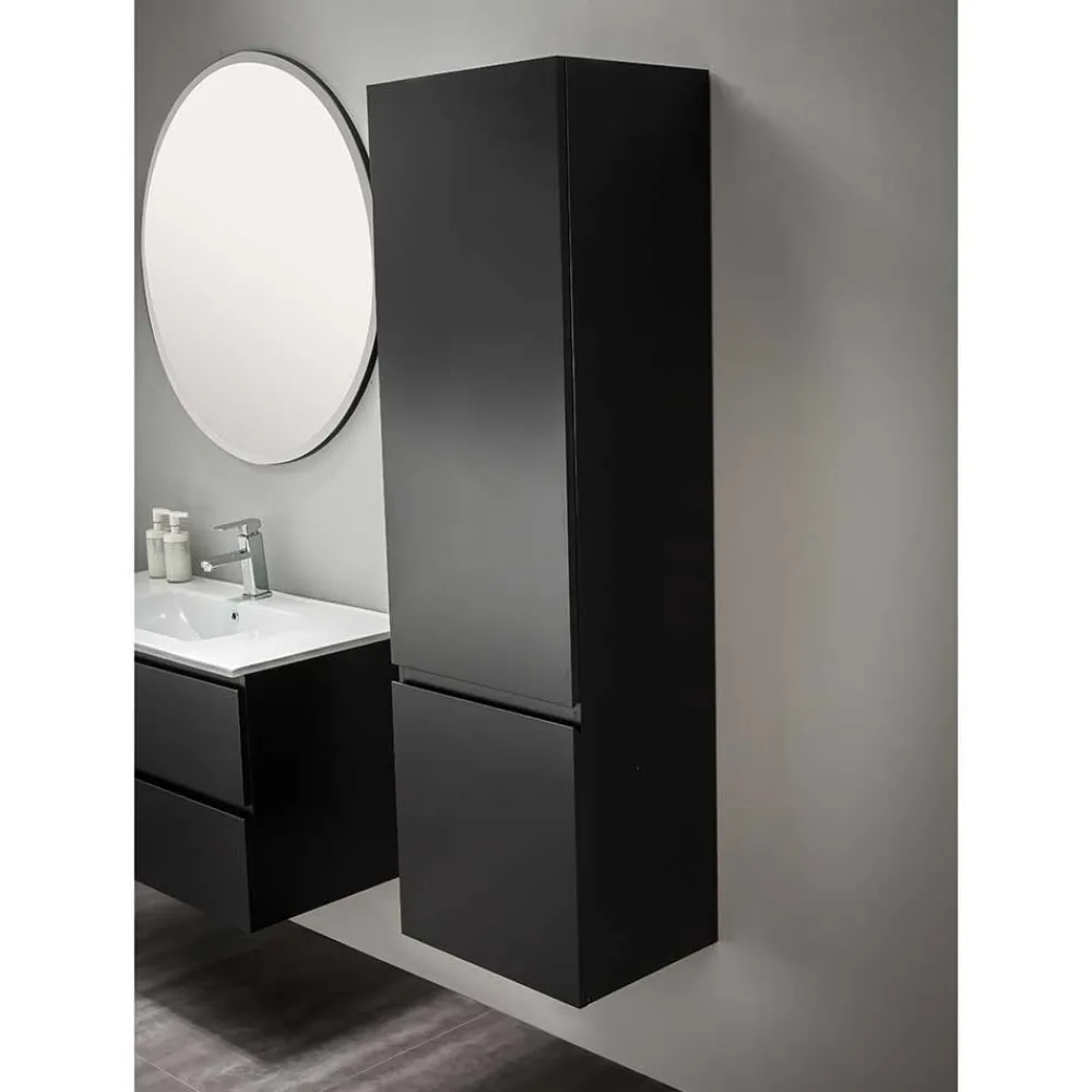 Hot Sivukaappi Eufori 450x1500x350mm musta Kylpyhuoneen Kaapit