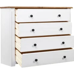Sivukaappi valkoinen 80x40x73 cm mänty panama-sarja*FinePRICE Discount