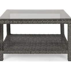 Sohvapöytä Bahamas 75x75 cm hyllyllä harmaa*Comfort Garden Outlet