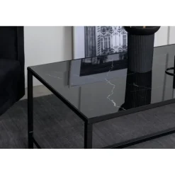 Sohvapöytä Dipp, 130x60cm, musta/messinki*Venture Home Discount