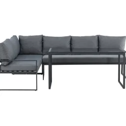 Sohvaryhmä Zingaro, 5-istuttava kulmasohva + sohvapöytä, musta/harmaa*Venture Home Outlet
