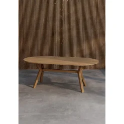 Discount Soikea ruokapöytä Kenya, 200x100cm, luonnollinen tiikki Puutarhapöydät
