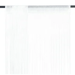 String-verhot 2 kpl 100x250 cm valkoinen*FinePRICE Sale
