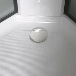 Suihkukaappi Betrakta 800x800 mm pyöreä musta kehys valkoinen suihkuseinä*Bathlife