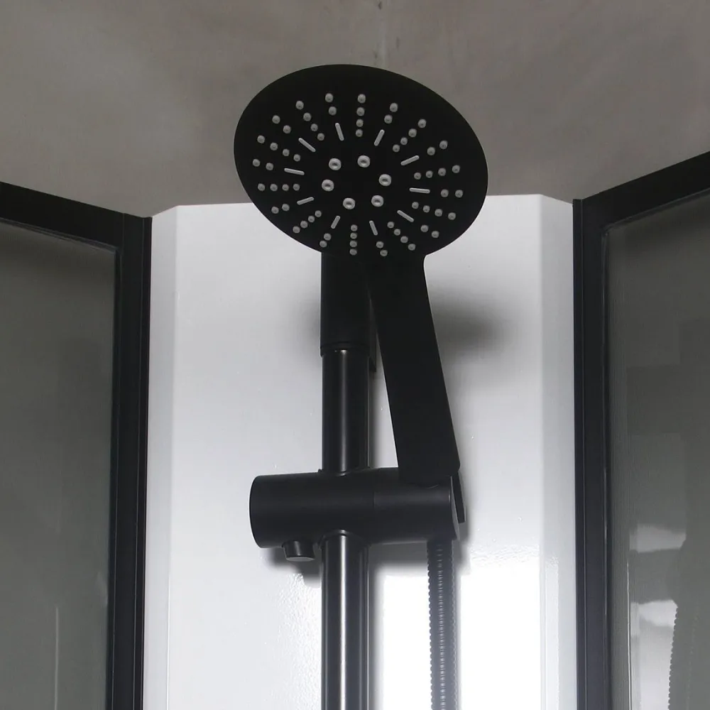 Suihkukaappi Betrakta 900x900 mm pyöreä musta kehys valkoinen suihkuseinä*Bathlife Sale