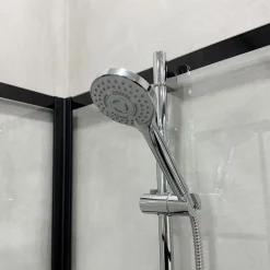 Suihkukaappi Betrakta, 70x90cm / 90x70cm, suora, kirkas lasi, musta kehys*Bathlife Best