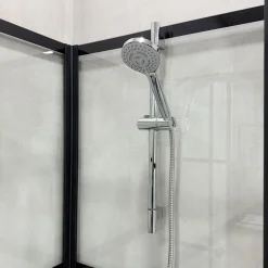 Suihkukaappi Betrakta, 70x90cm / 90x70cm, suora, kirkas lasi, musta kehys*Bathlife Best