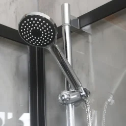 New Suihkukaappi Betrakta 900x900 mm pyöreä musta kehys Suihkukaapit