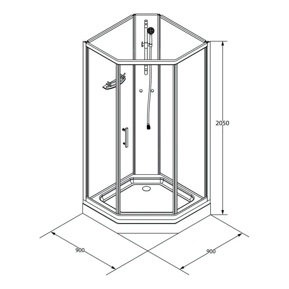 Suihkukaappi Ideal Elegant 900 x 900 mm*Bathlife Outlet