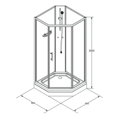 Suihkukaappi Ideal suora 900 x 900 mm*Bathlife Clearance