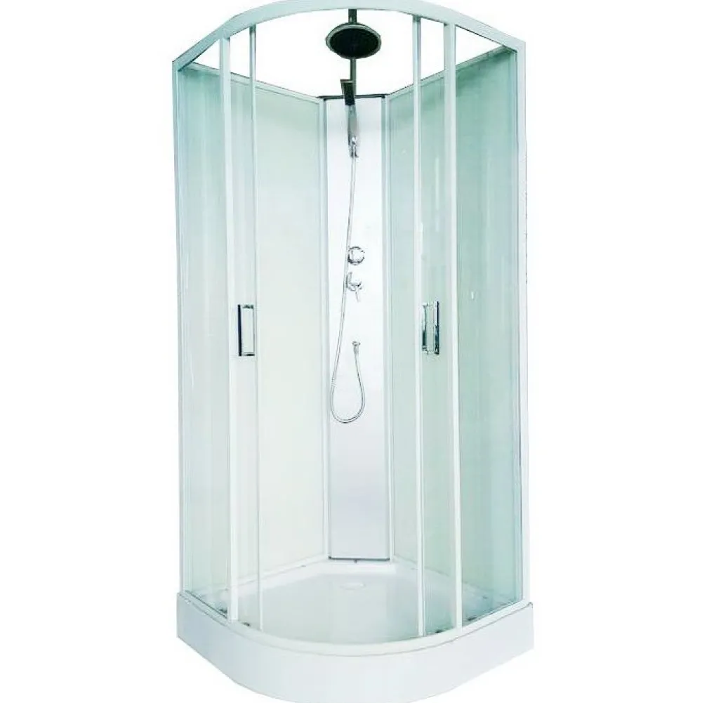 Clearance Suihkukaappi Alaska 850x850 mm valkoinen kirkas lasi Suihkukaapit