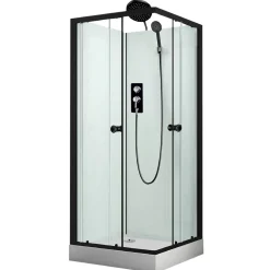 Suihkukaappi Solid, 900x900mm, musta, kirkas lasi*Harma Online