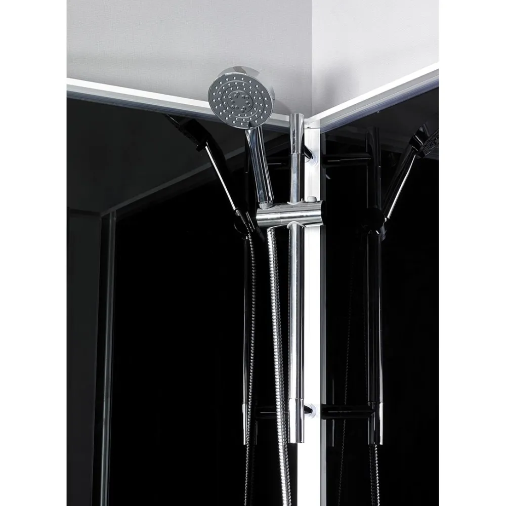 Suihkukaappi Ocean 90C 900x900 mm musta lasi Suihkukaapit