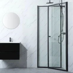 Suihkunurkka Profil 1000x1000 mm kaksi ovea musta kehys*Bathlife Online