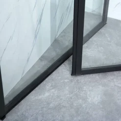 Suihkunurkka Profil 900x1000 mm kaksi ovea musta kehys Suihkukulmat
