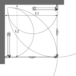 Suihkunurkka Infinia 259 taittuvat ovet 80x90/90x80 cm harmaa profiili*Hietakari New