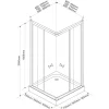 Suihkunurkka Alan 700x700x1850 valkoinen profiili karkaistu turvalasi kuviolasi*Interia Discount