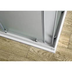 Suihkunurkka Alan 700x700x1850 valkoinen profiili karkaistu turvalasi kuviolasi*Interia Discount
