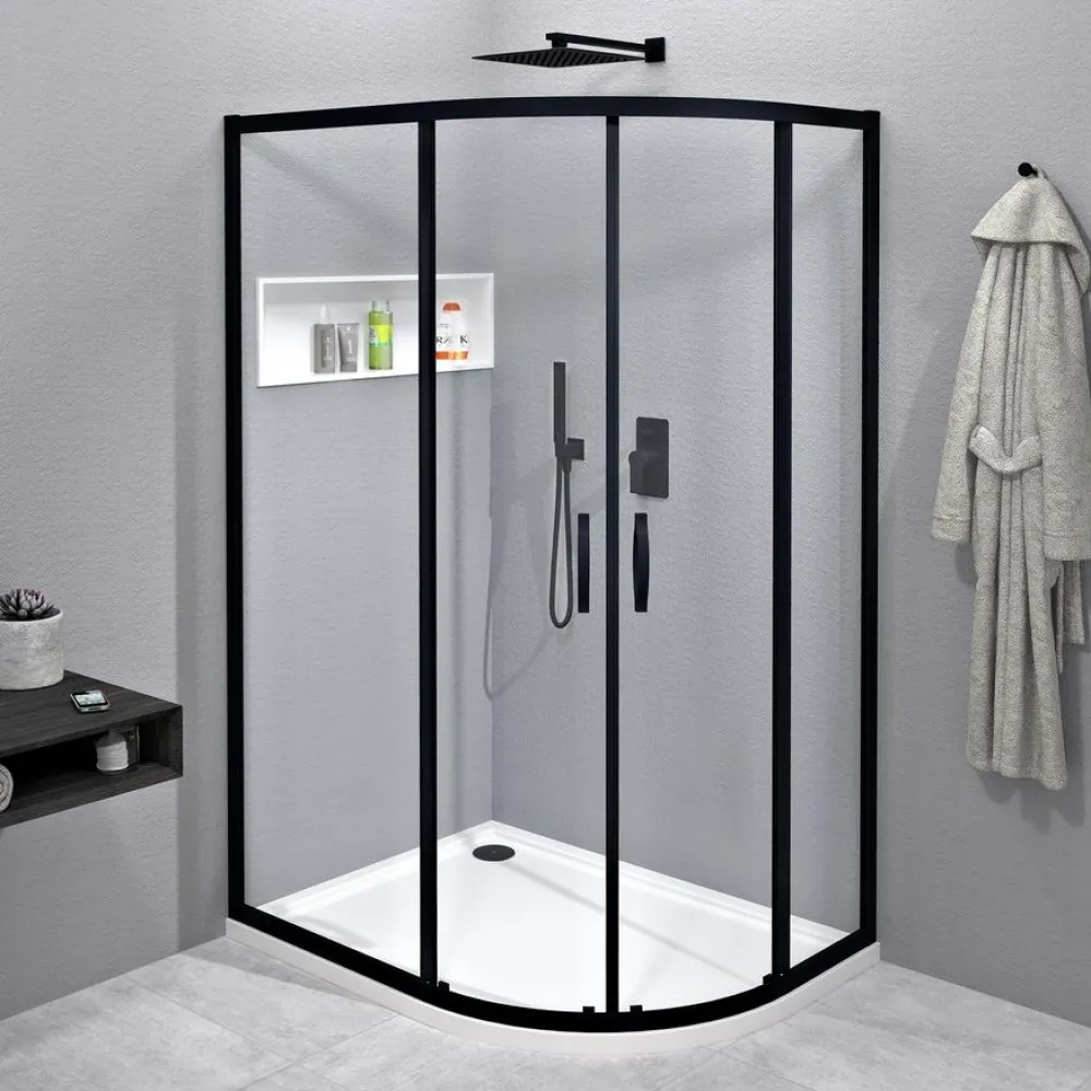 Sale Suihkunurkka Sigma Simply Black R550, kaareva, kirkas lasi, eri kokoja Suihkukulmat