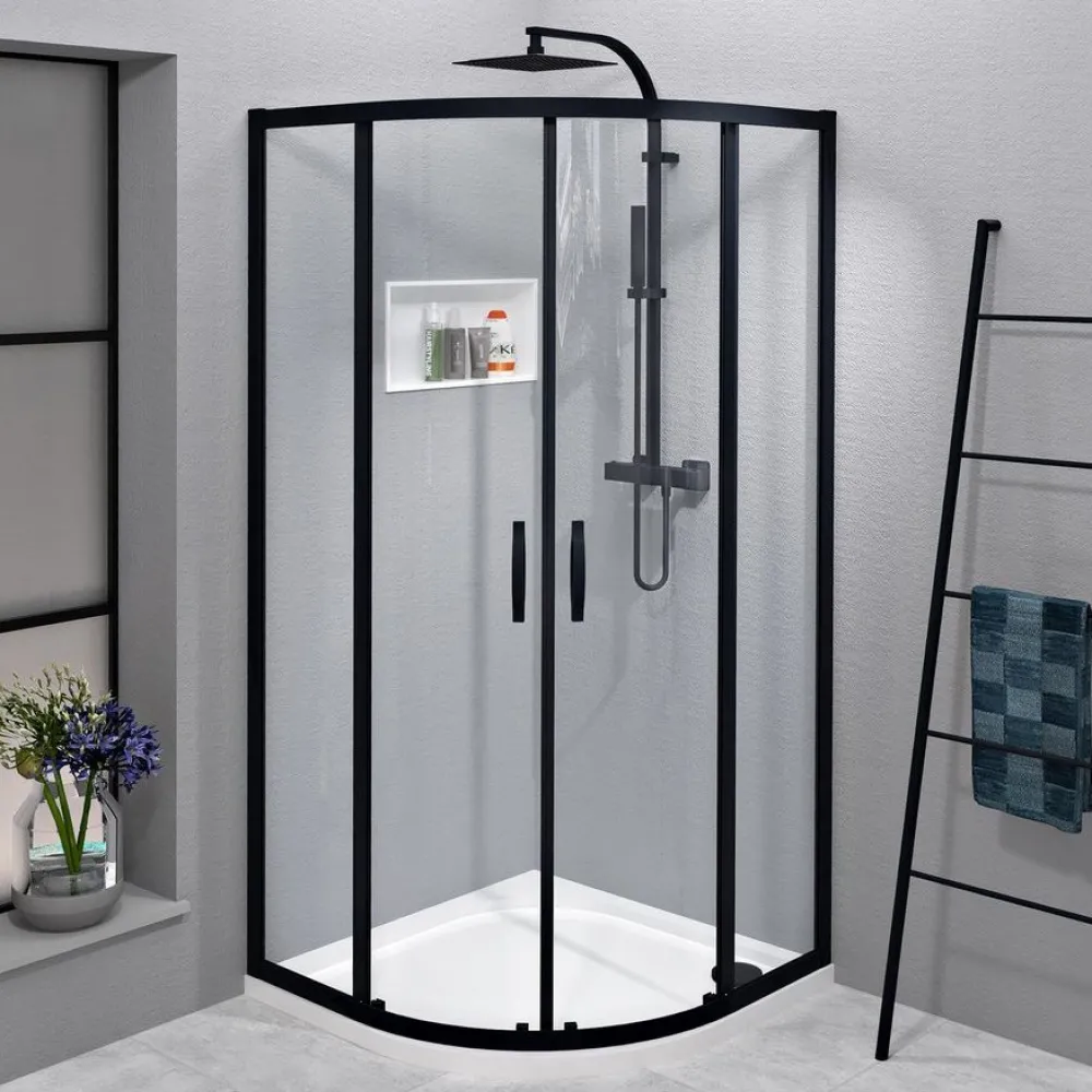 Sale Suihkunurkka Sigma Simply Black R550, kaareva, kirkas lasi, eri kokoja Suihkukulmat