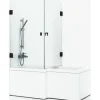 New Suihkunurkka kylpyammeelle 180° 830x830 mm musta profiili kirkas lasi Suihkuseinät
