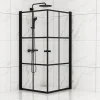 Best Suihkunurkka Tiana Black, 900x900x1900mm, kaksi ovea, kirkas lasi, musta profiili Suihkukulmat