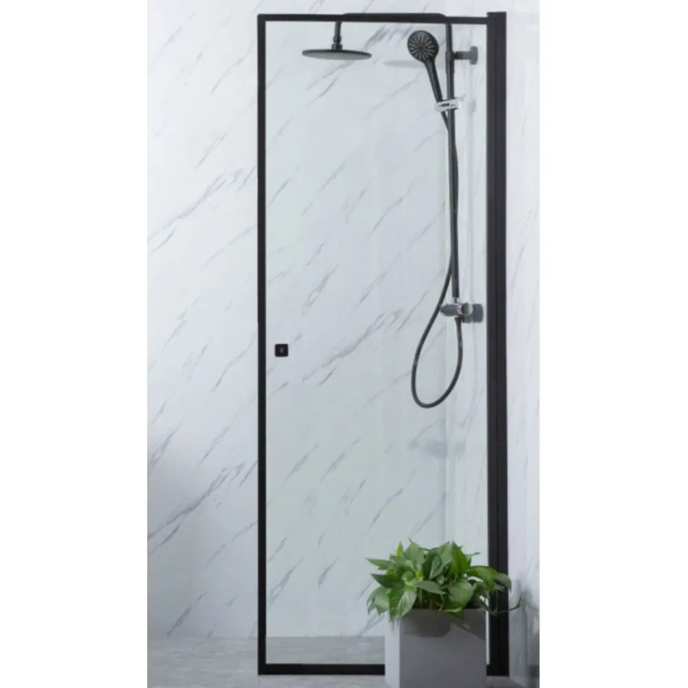 Suihkuovi Profil 700x2000 mm kirkas lasi musta*Bathlife Discount