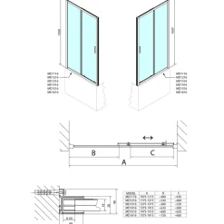 New Suihkuovi Deep, 1200x1650 mm, kirkas lasi Suihkuovet