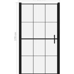 Suihkuovi karkaistu lasi 100x178cm musta*FinePRICE Clearance