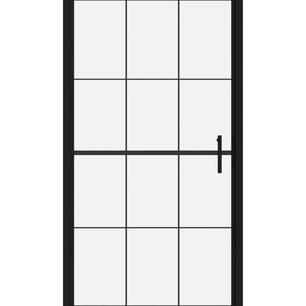 Suihkuovi karkaistu lasi 100x178cm musta*FinePRICE Clearance