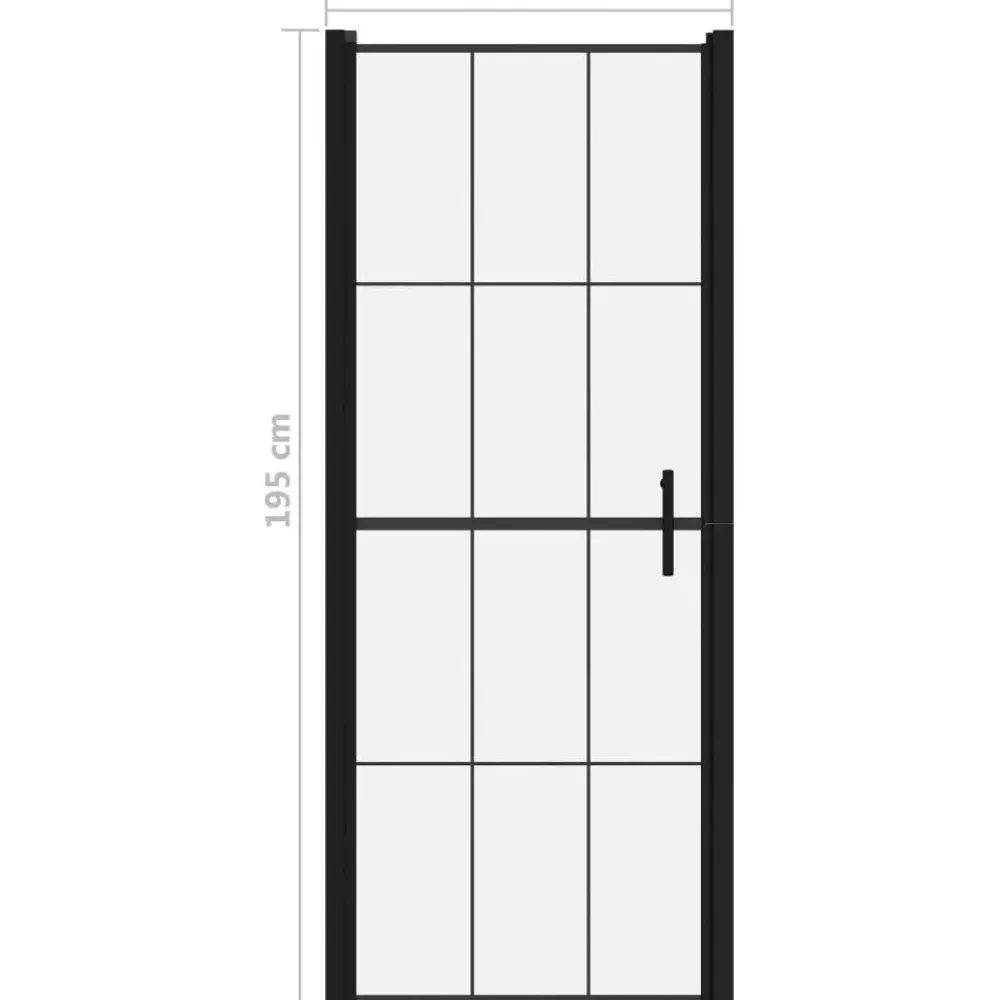 Suihkuovi karkaistu lasi 91x195cm musta*FinePRICE Best