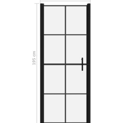 Suihkuovi karkaistu lasi 81x195 cm musta*FinePRICE Best
