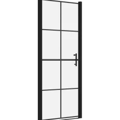 Suihkuovi karkaistu lasi 81x195 cm musta*FinePRICE Best