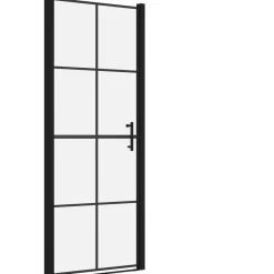 Suihkuovi karkaistu lasi 91x195 cm musta*FinePRICE Outlet