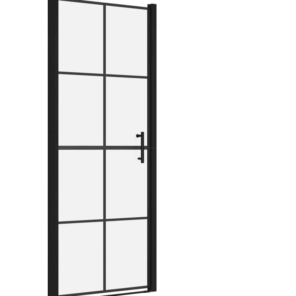 Suihkuovi karkaistu lasi 91x195 cm musta*FinePRICE Outlet
